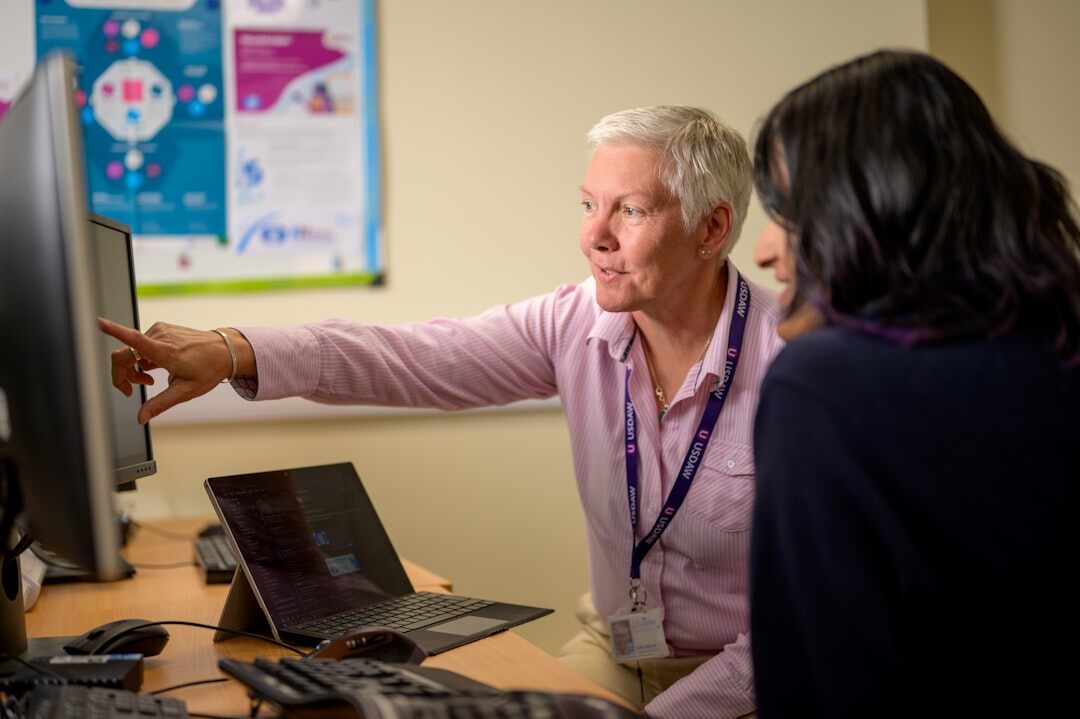 instructor teaching coding